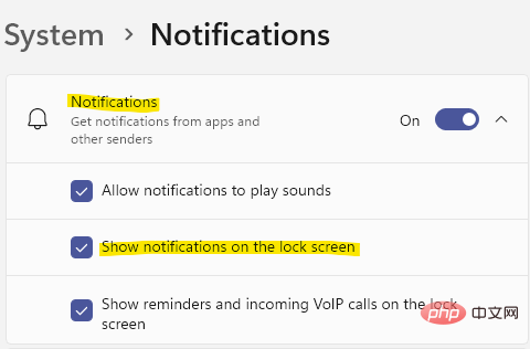 如何在 Windows 11 的锁定屏幕中显示通知