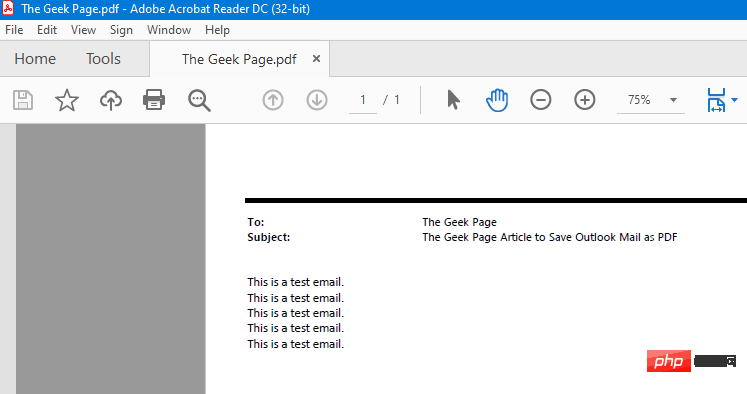 如何将任何 MS Outlook 电子邮件另存为 PDF