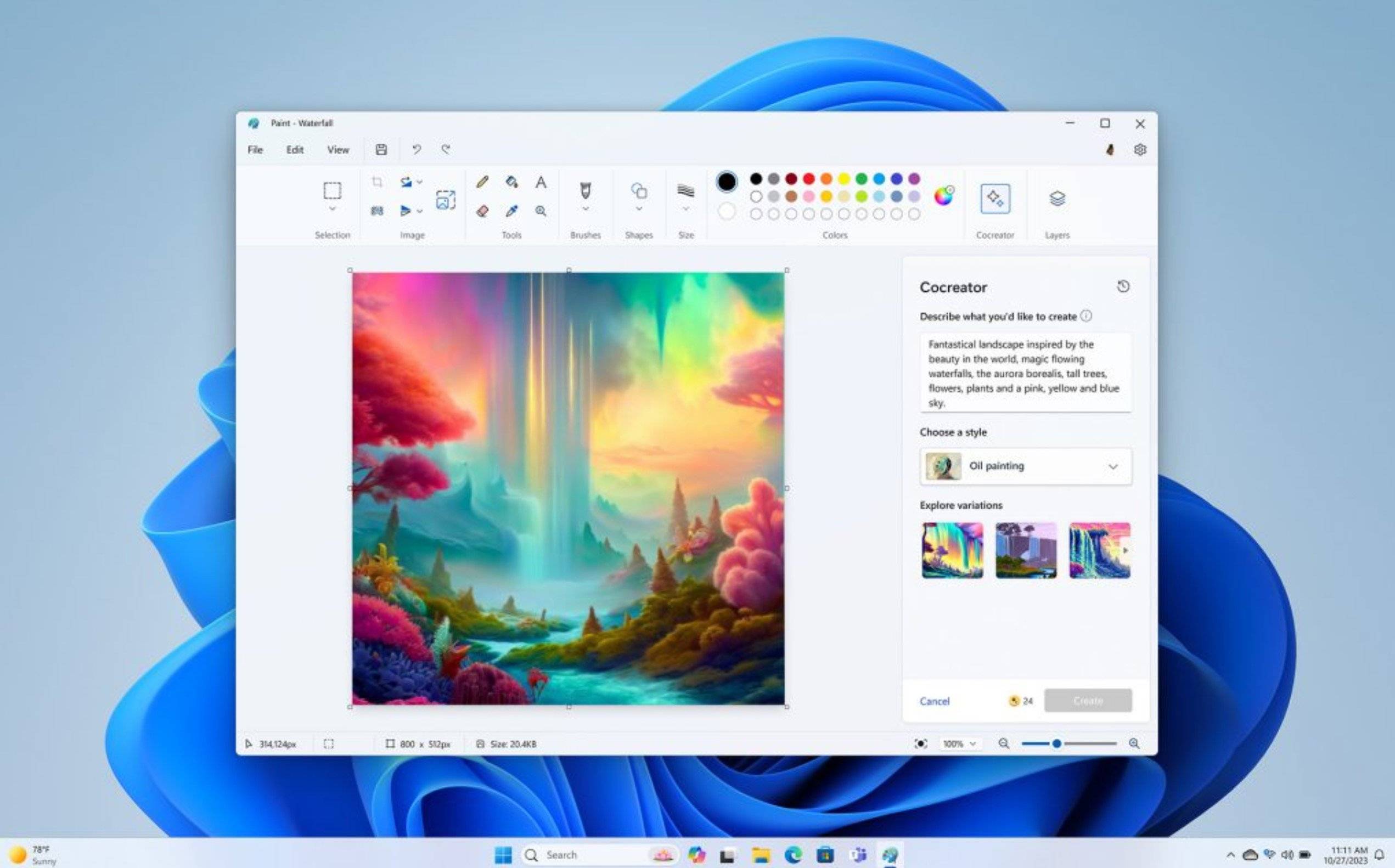 Microsoft发布Dall-E驱动的Paint Cocreator预览版,供Windows预览体验成员使用