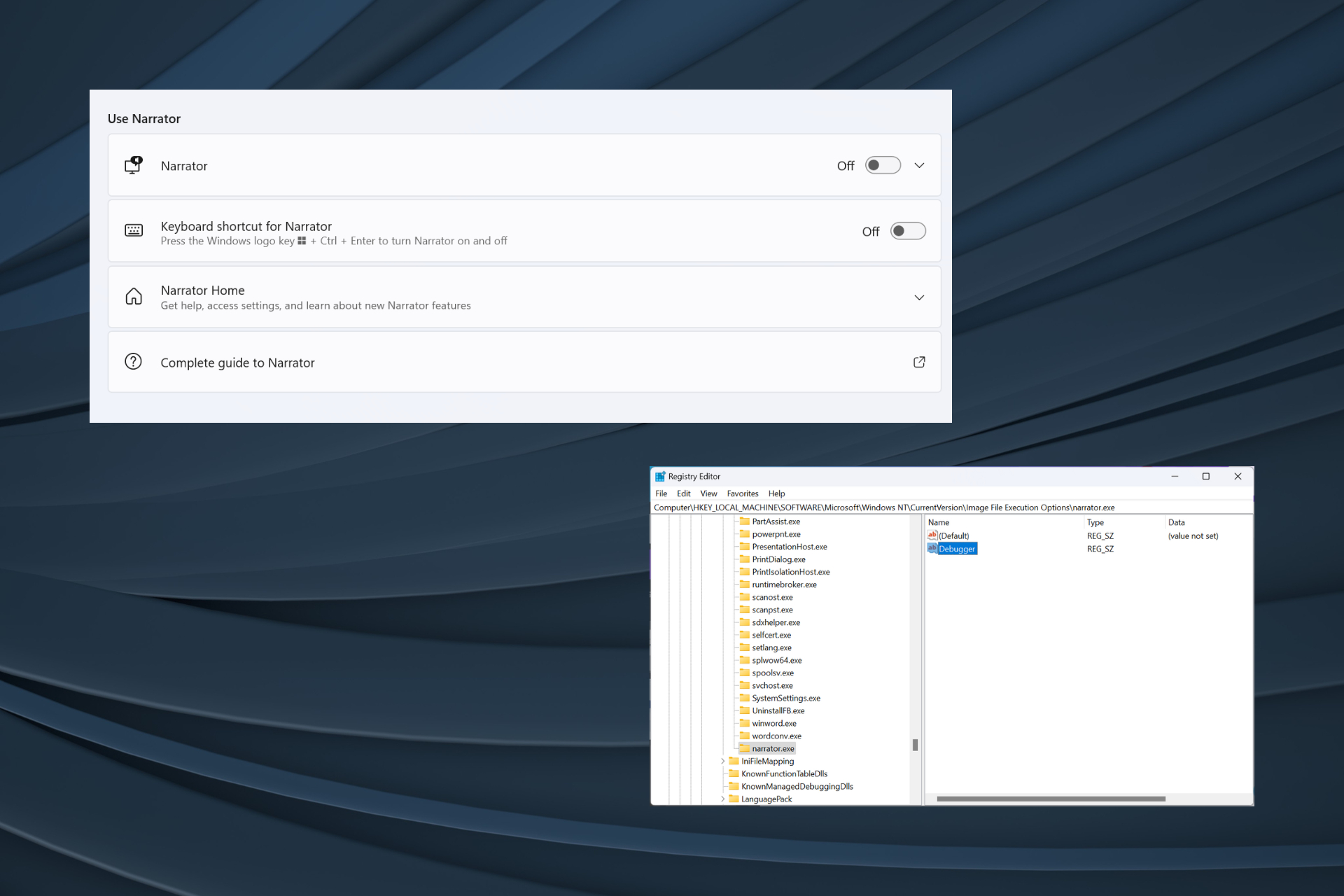 修复:Windows 11 讲述人无法关闭