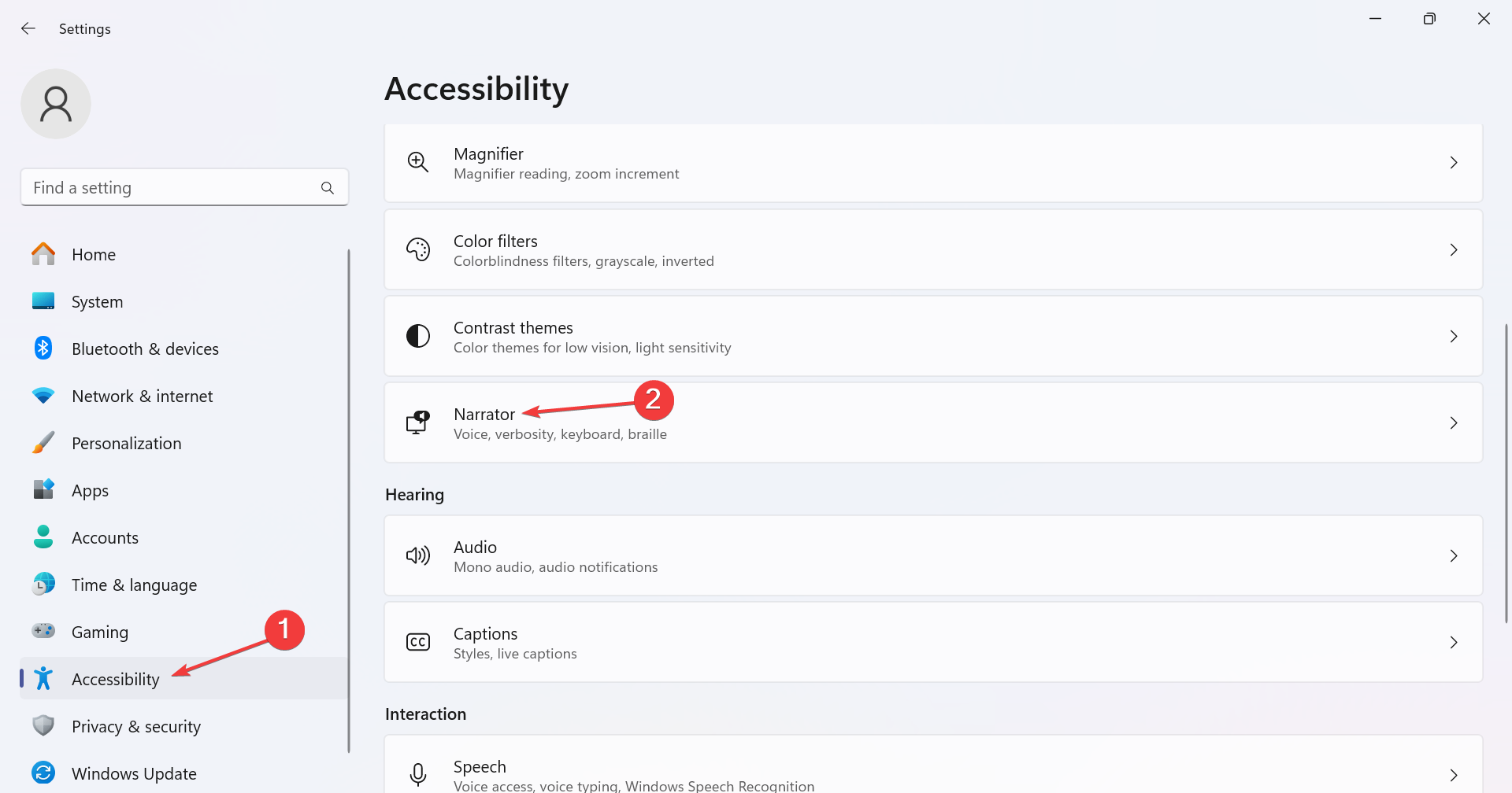 修复:Windows 11 讲述人无法关闭