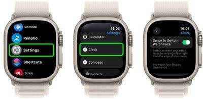 watchOS 10.2:如何通过轻扫更改表盘
