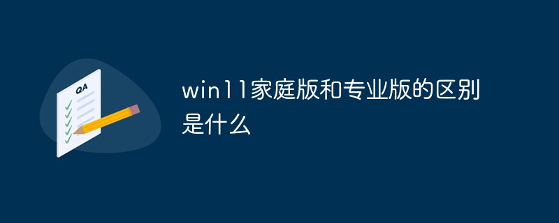 win11家庭版和专业版的区别是什么