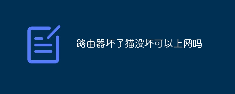 路由器坏了猫没坏可以上网吗
