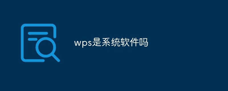 wps是系统软件吗