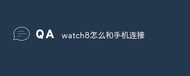 watch8怎么和手机连接