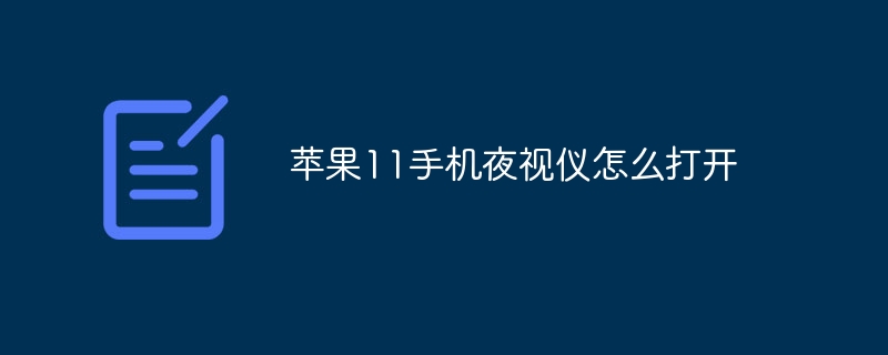 苹果11手机夜视仪怎么打开