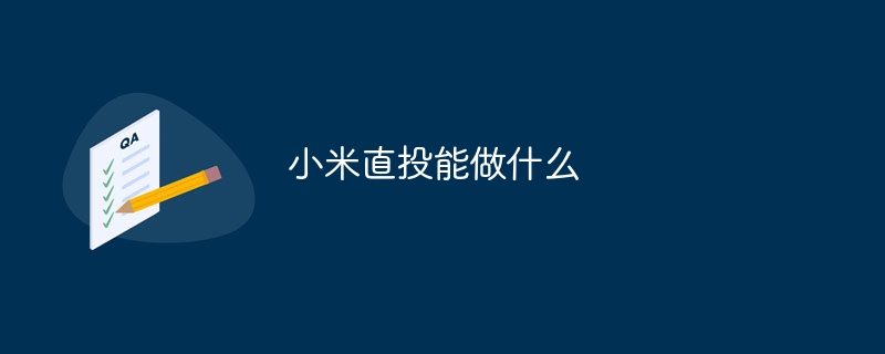 小米直投能做什么