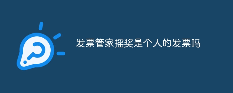 发票管家摇奖是个人的发票吗