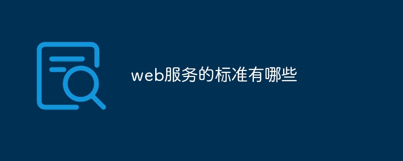 web服务的标准有哪些