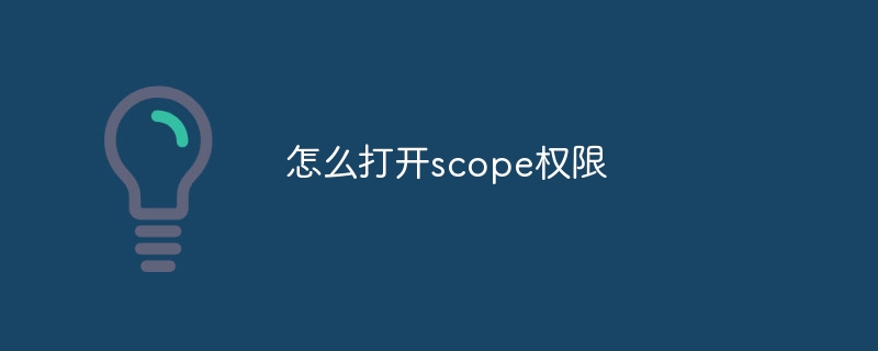 怎么打开scope权限