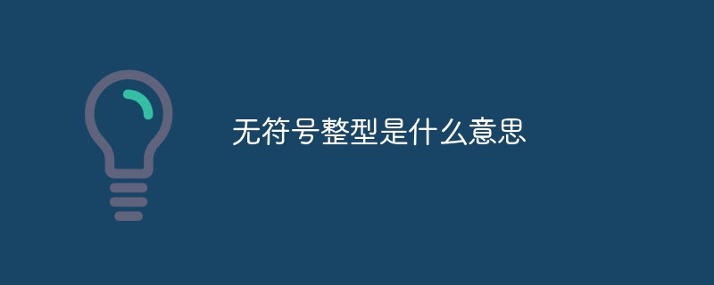 无符号整型是什么意思